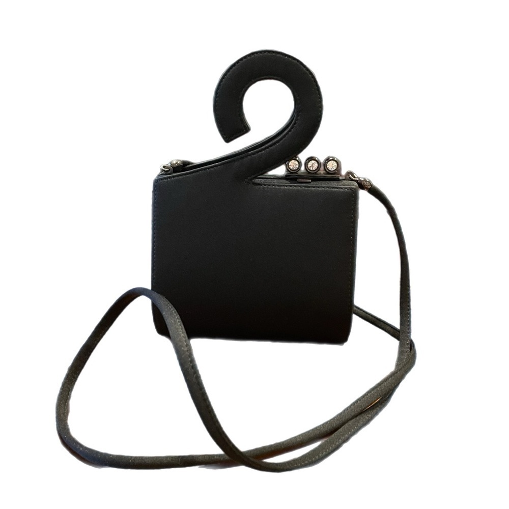 Vintage Rodo cloth hanger bag with 3 rhinestone closure. Clutch shoulder bag P9
